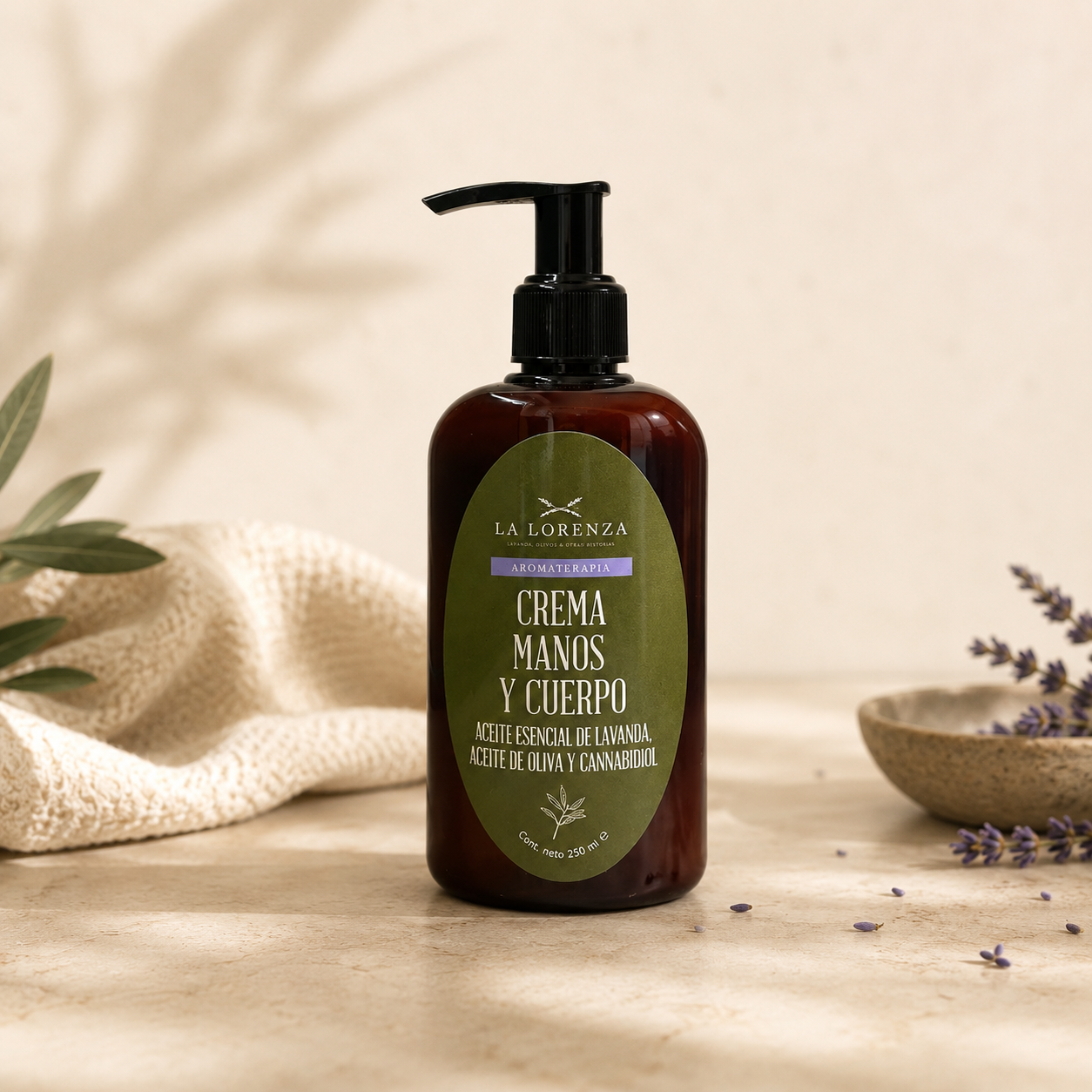 Moisturizing Cream with Organic Lavender Essential Oil, CBD and Olive Oil