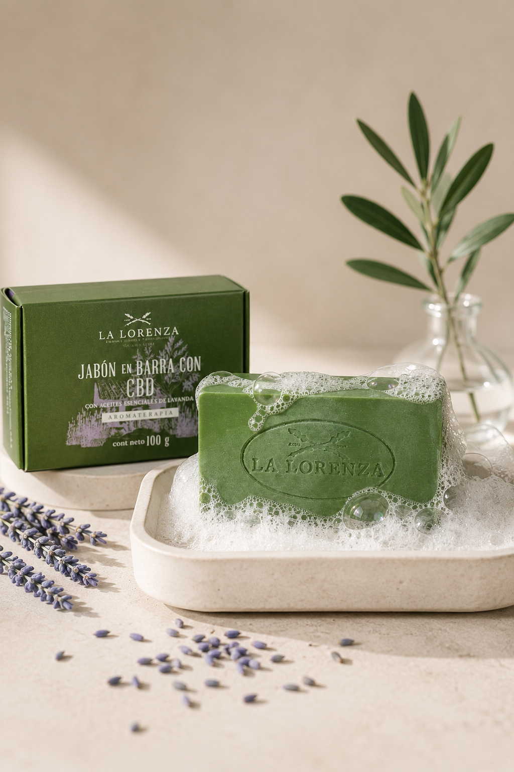 Bar Soap with CBD, Olive Oil, and Organic Lavender Essential Oil
