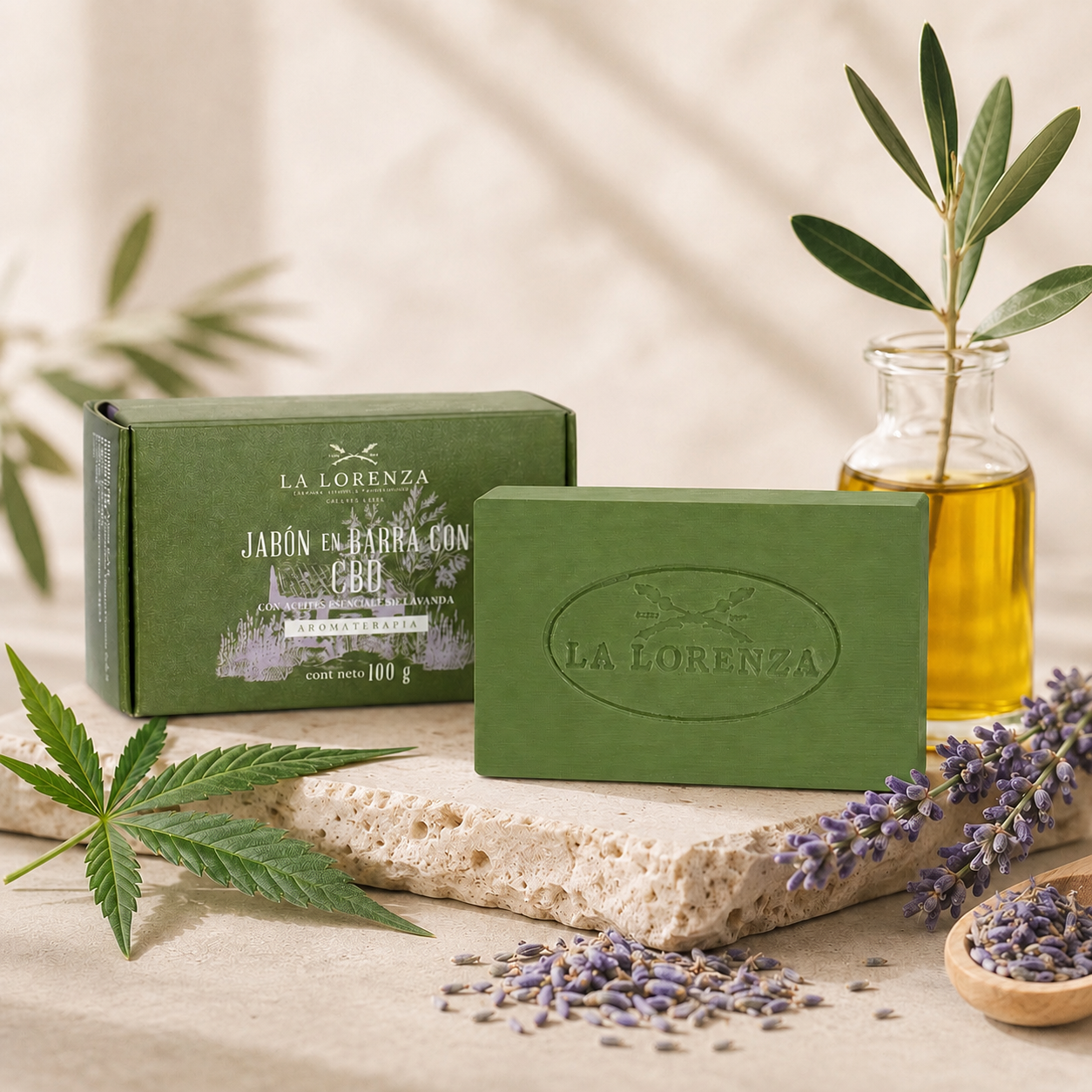 Bar Soap with CBD, Olive Oil, and Organic Lavender Essential Oil