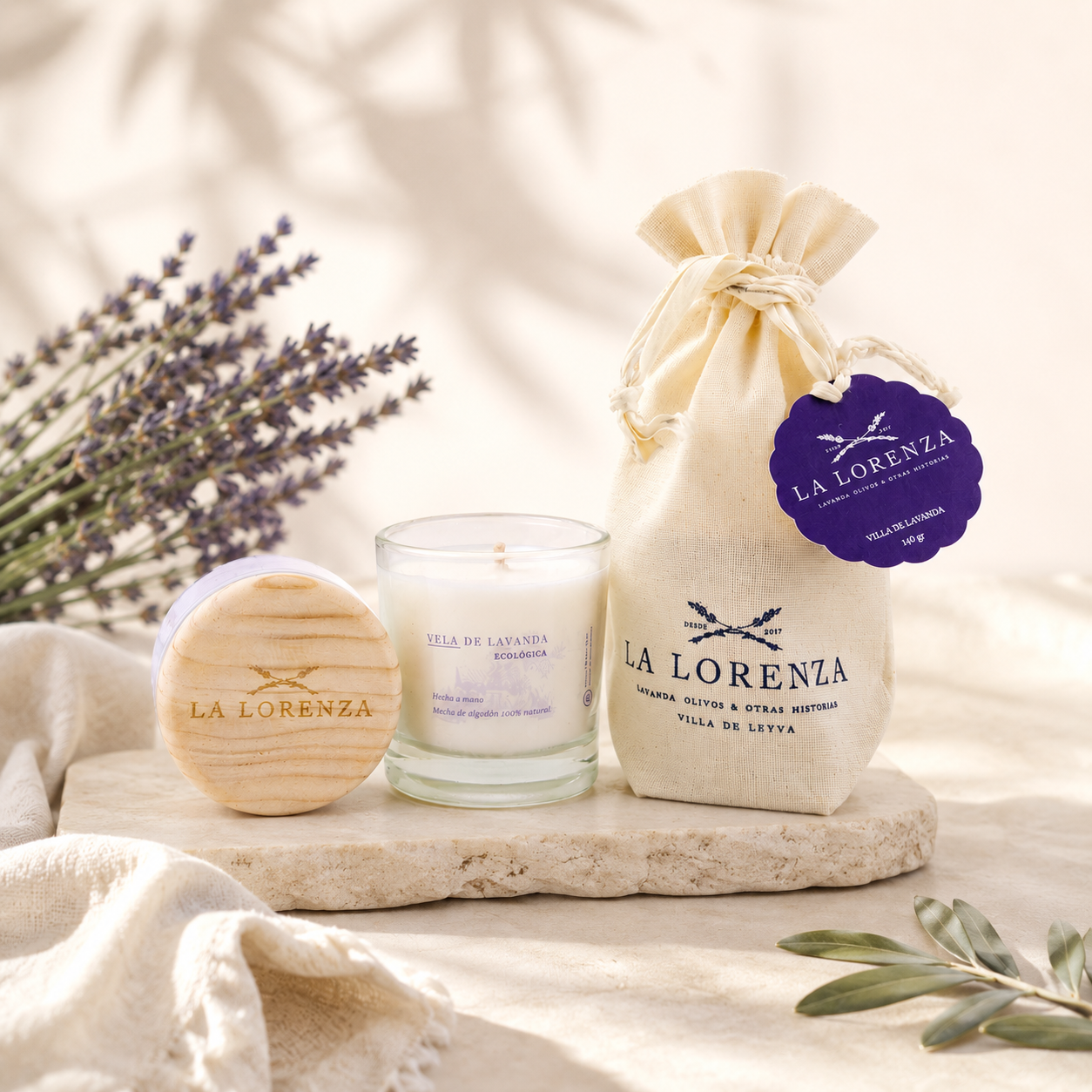 Vela de Lavanda en Vidrio con Tapa de Madera | Ritual de Calma